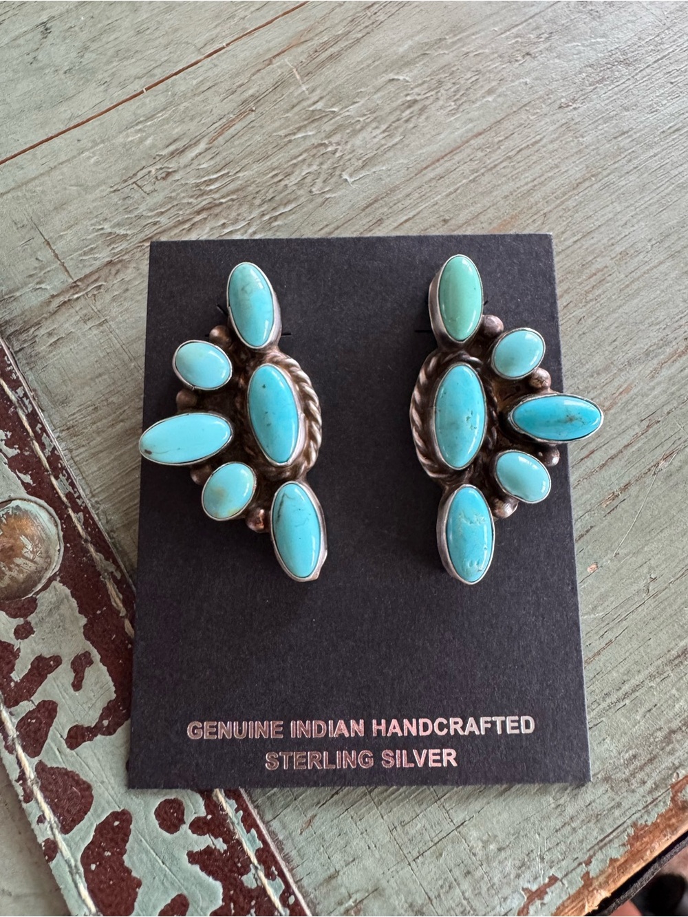 Navajo Half Cluster Earrings